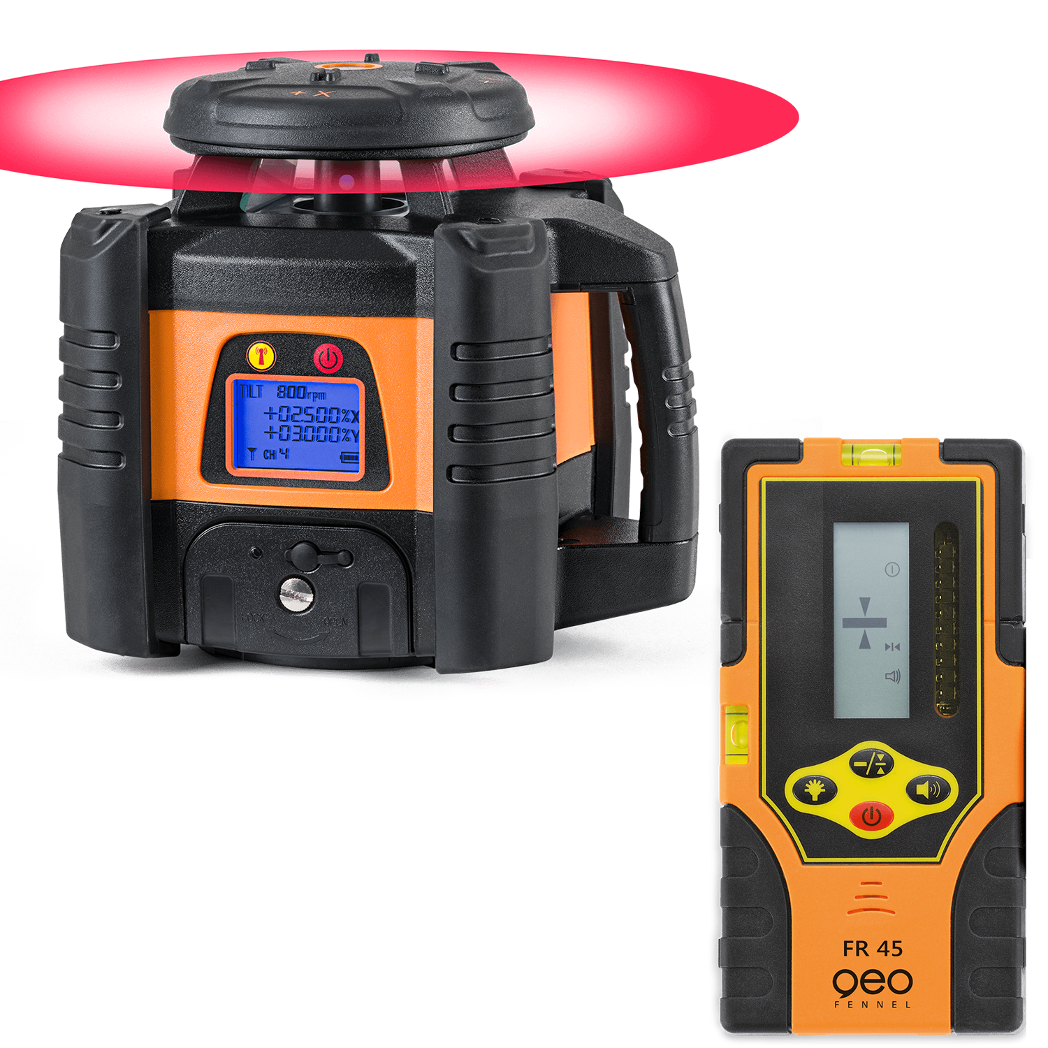 Geo-Fennel FL 155H-G automata önbeálló forgólézer + FR 45 vevőegység termék fő termékképe