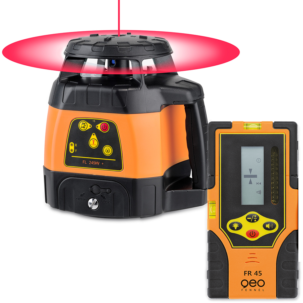 Geo-Fennel FL 245HV+ automata önbeálló forgólézer + FR 45 vevőegység termék fő termékképe