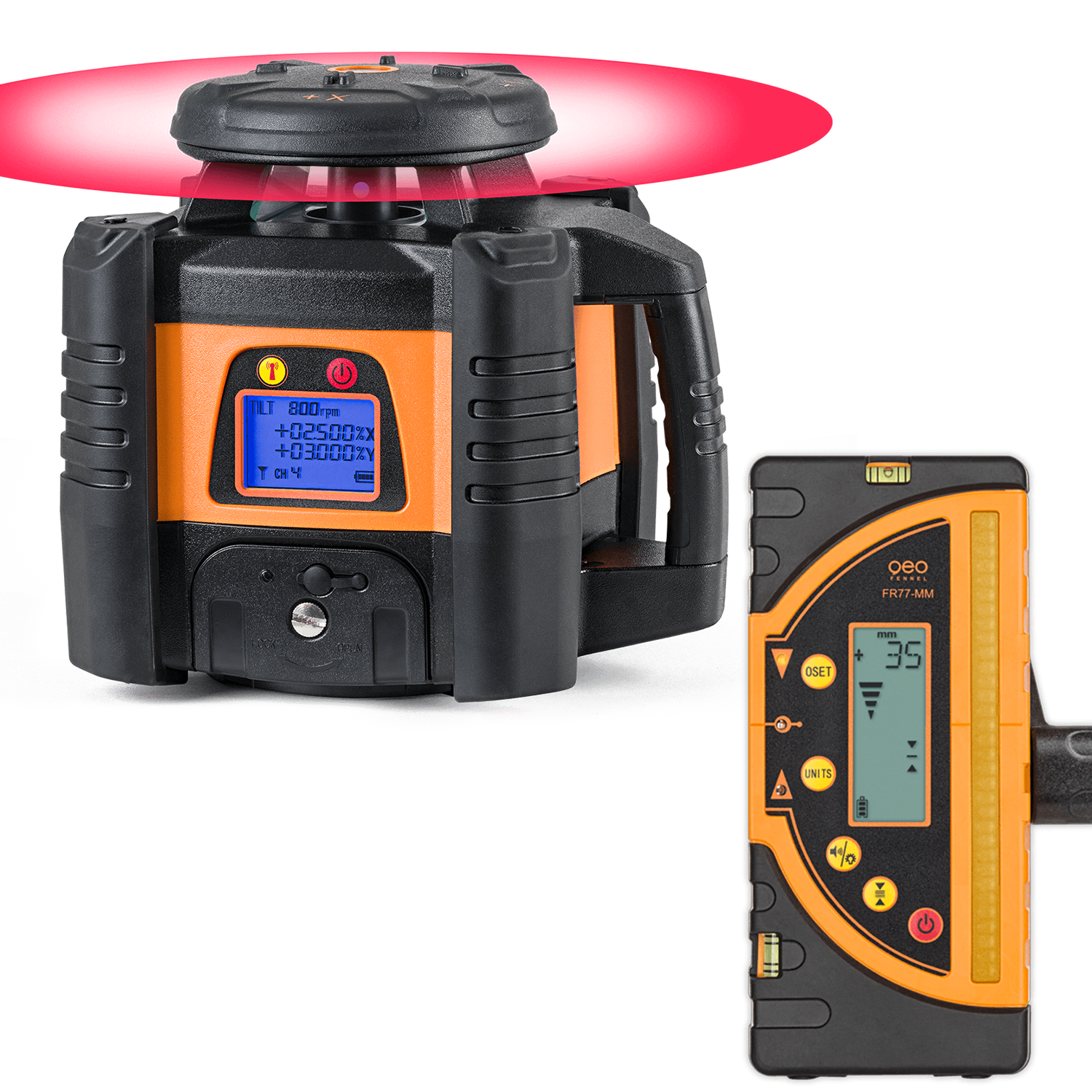 Geo-Fennel FL 155H-G automata önbeálló forgólézer + FR 77-MM vevőegység termék fő termékképe