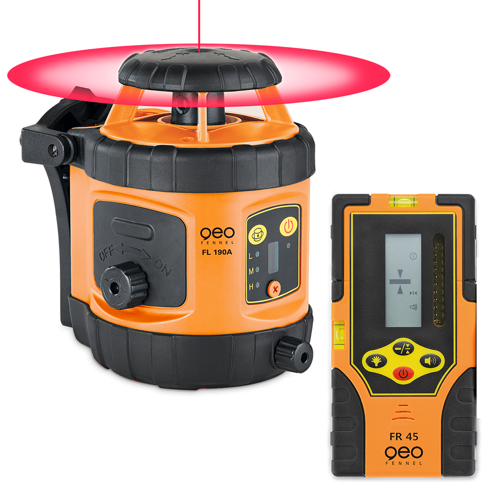 Geo-Fennel FL 190A önbeálló forgólézer + FR 45 vevőegység termék fő termékképe