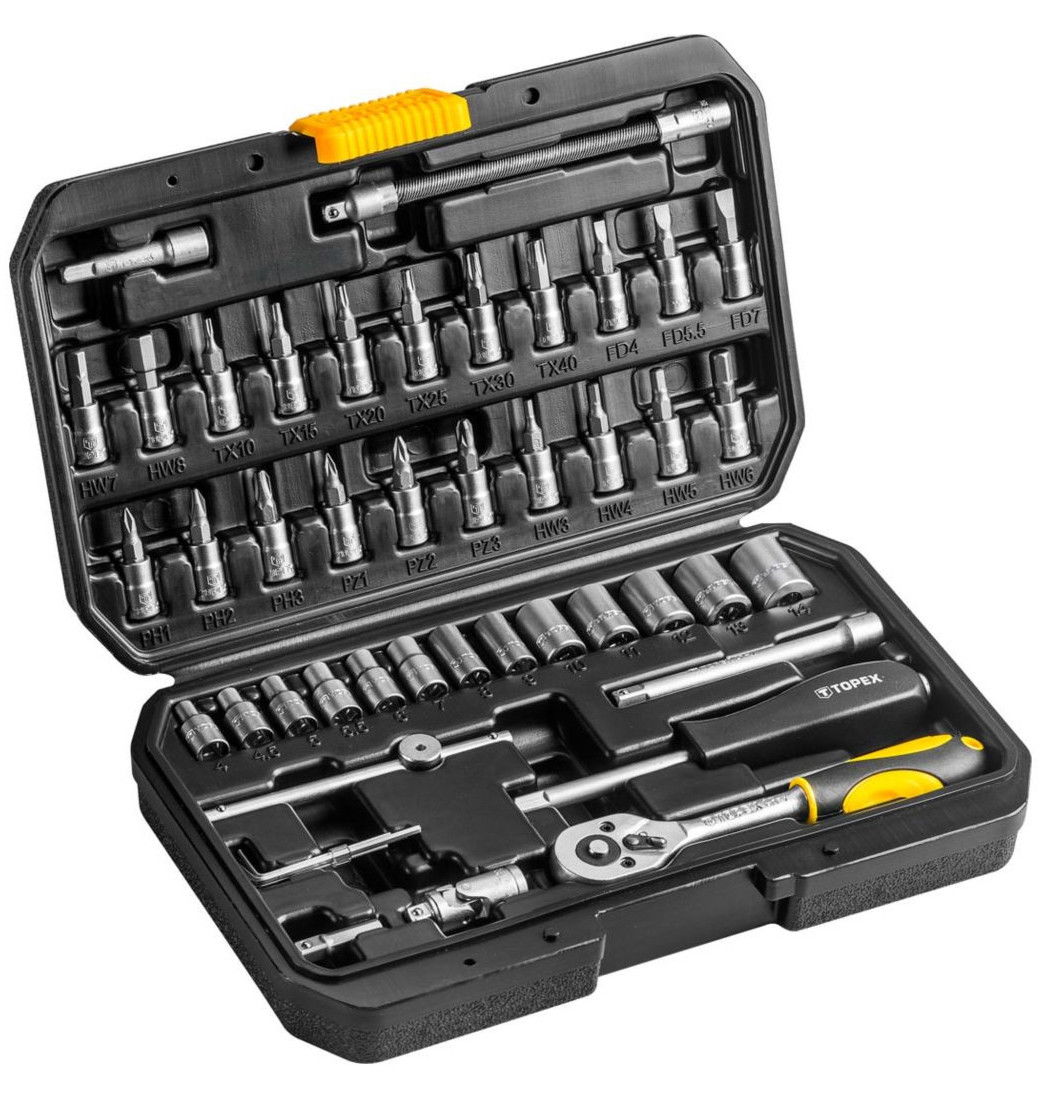Topex 38D640 dugókulcs készlet, 1/4", 46 részes termék fő termékképe