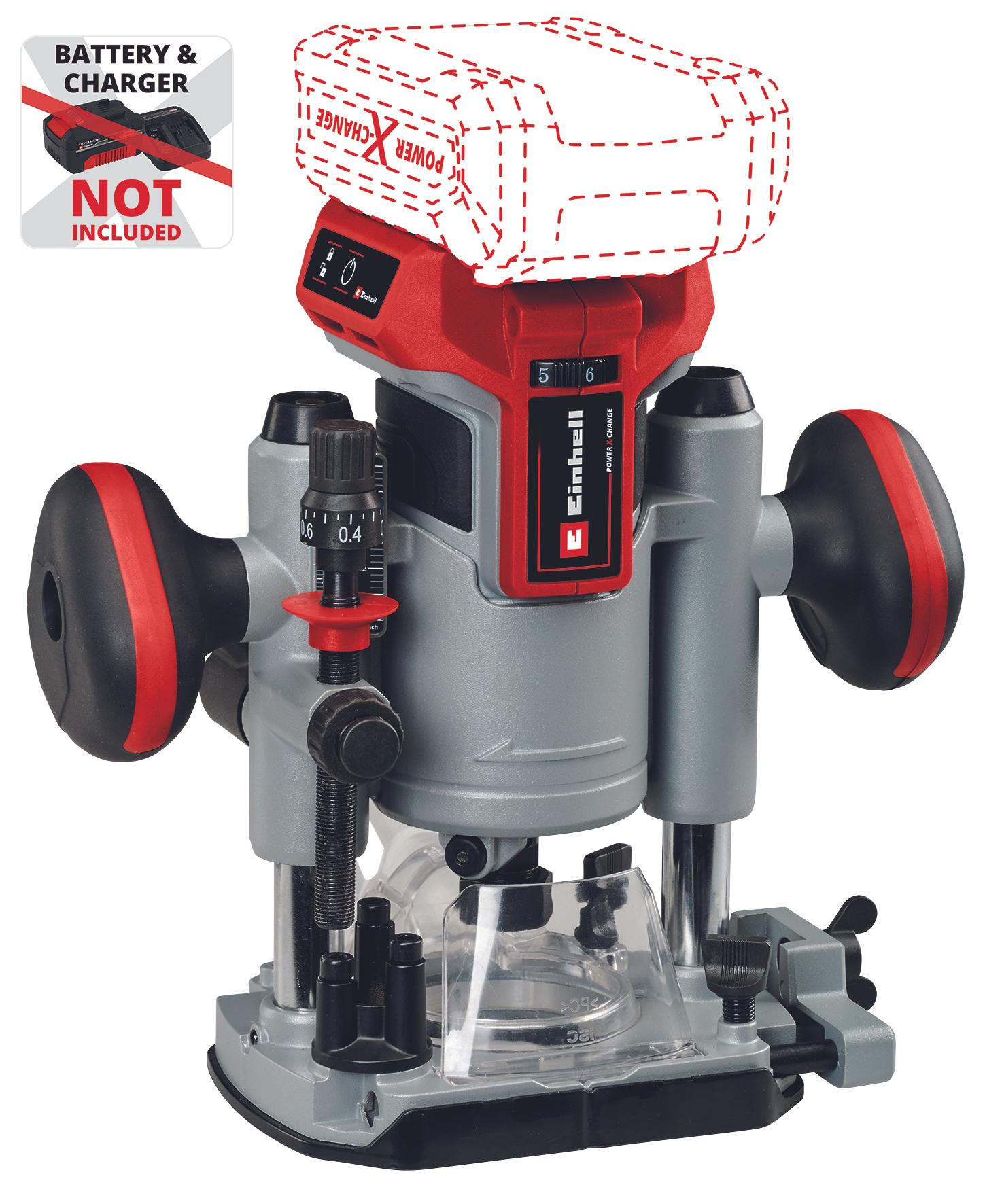 EINHELL TP-RO 18 Li BL - Solo szénkefe nélküli akkumulátoros felsőmaró (akku és töltő nélkül, kartonban) termék fő termékképe