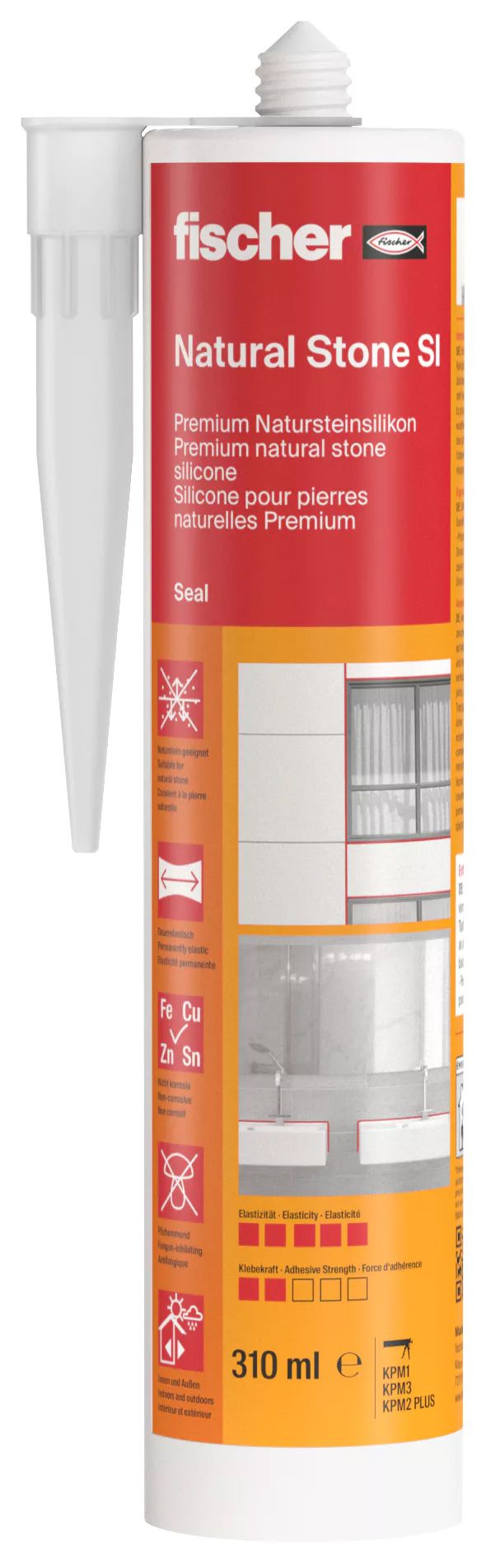 Fischer DNS TP Prémium terméskőszilikon (DE/EN), áttetsző, 310 ml termék fő termékképe